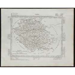 Gravure de 1840c - Carte du Tarn - 1