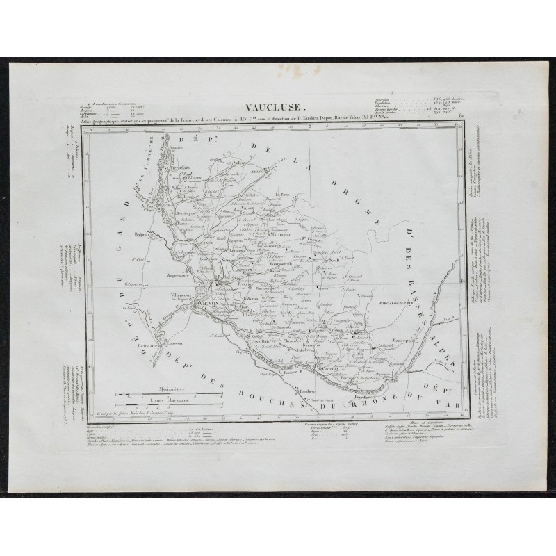 Gravure de 1840c - Carte du Vaucluse - 1