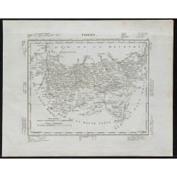 Gravure de 1840c - Carte des Vosges - 1