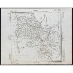 Gravure de 1840c - Carte de l'Isère - 1