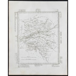 Gravure de 1840c - Carte de l'Indre-et-Loire - 1