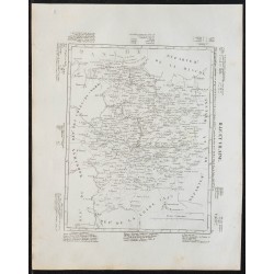 Gravure de 1840c - Carte de l'Ille-et-Vilaine - 1