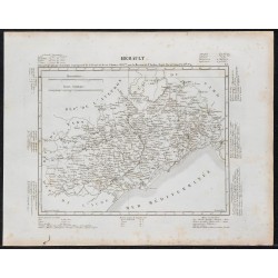 Gravure de 1840c - Carte de l'Hérault - 1