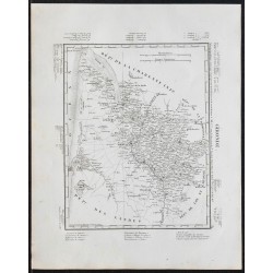 Gravure de 1840c - Carte de la Gironde - 1