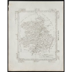 Gravure de 1840c - Carte de l'Eure et Loir - 1