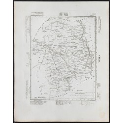 Gravure de 1840c - Carte du Cher - 1