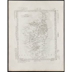 Gravure de 1840c - Carte de la Corse - 1