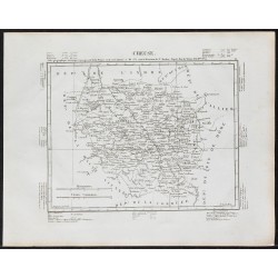 Gravure de 1840c - Carte de la Creuse - 1