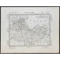 Gravure de 1840c - Carte des Côtes-d'Armor - 1