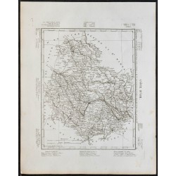 Gravure de 1840c - Carte de la Côte d'Or - 1