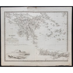 1829c - Carte de Grèce du Sud et Crète 