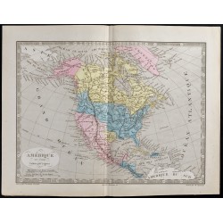 Gravure de 1845 - Amérique du Nord par Fremin - 1