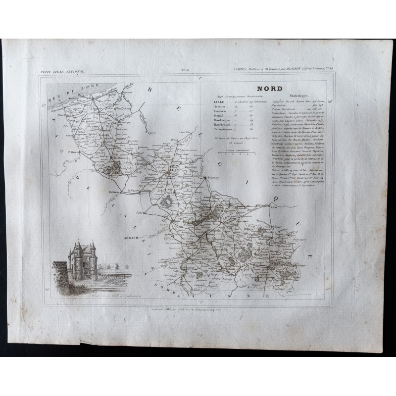 Gravure de 1833 - Département du Nord - 1