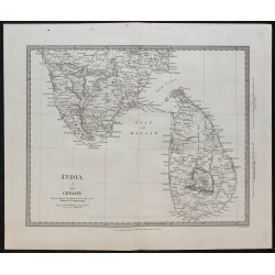 1831c - Carte de l'Inde et Sri Lanka (Ceylan) 