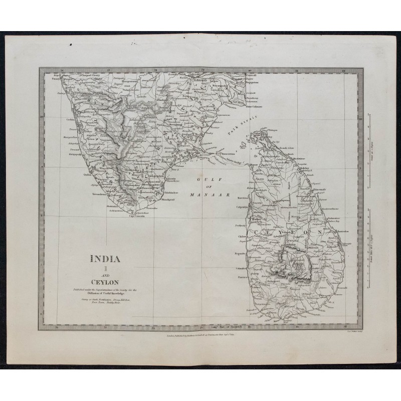 1831c - Carte de l'Inde et Sri Lanka (Ceylan) 