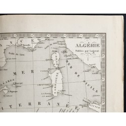 Gravure de 1845 - Carte de l'Algérie et d'Alger - 3