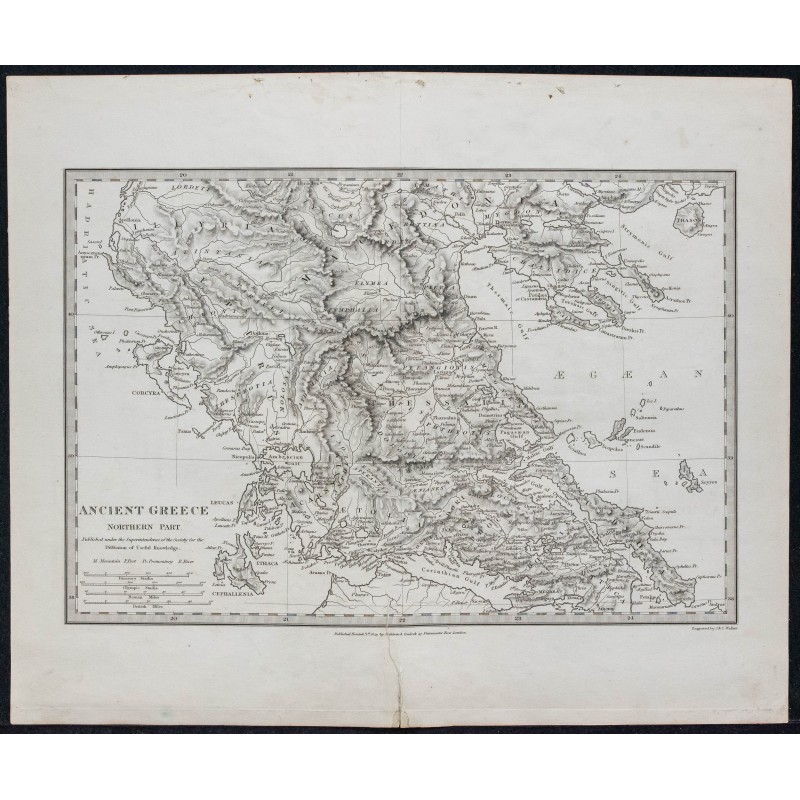 1829c - Carte de Grèce Antique Partie Nord 