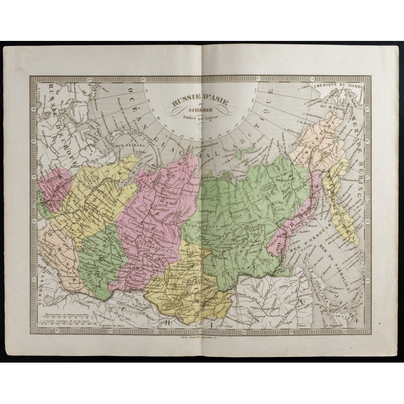 Gravure de 1845 - Russie d'Asie et Sibérie - 1