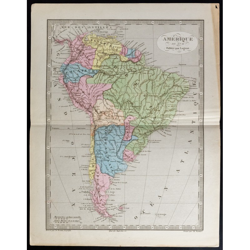 Gravure de 1845 - Amérique du sud - 1
