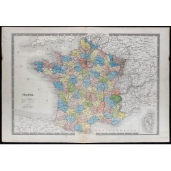 1853 - Carte des départements de la France 