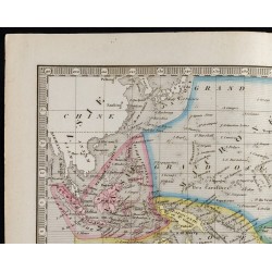 Gravure de 1845 - Carte de l'Océanie & Australie - 2