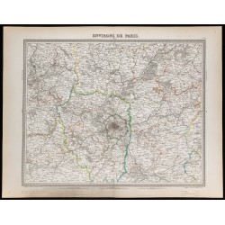 1855 - Carte des environs de Paris 