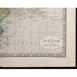 Gravure de 1845 - Carte de l'Océanie & Australie - 5