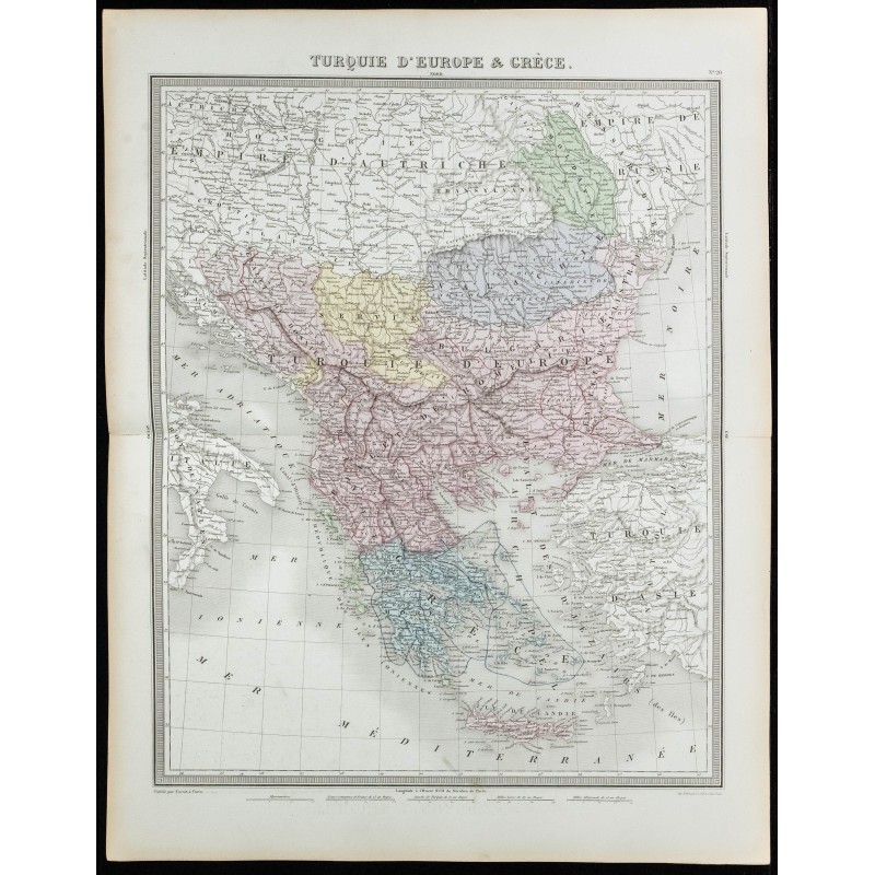 1855 - Carte de Turquie d'Europe & Grèce 