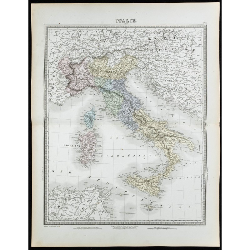 1855 - Carte d'Italie 