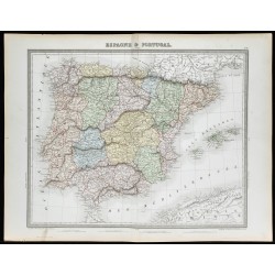 1855 - Carte d'Espagne & Portugal 