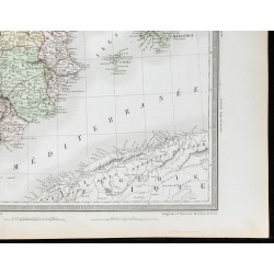 1855 - Carte d'Espagne & Portugal 