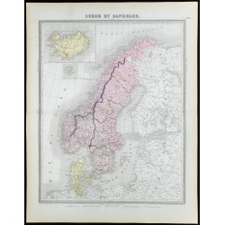 1855 - Carte de Suède & Danemark 