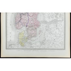 1855 - Carte de Suède & Danemark 
