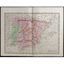 Gravure de 1845 - Espagne et Portugal - 1