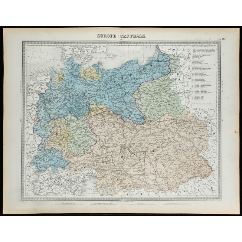 1855 - Carte de l'Europe centrale 