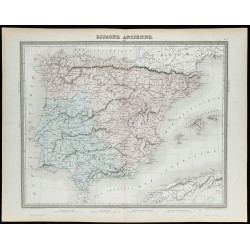 1855 - Carte de l'Espagne ancienne 