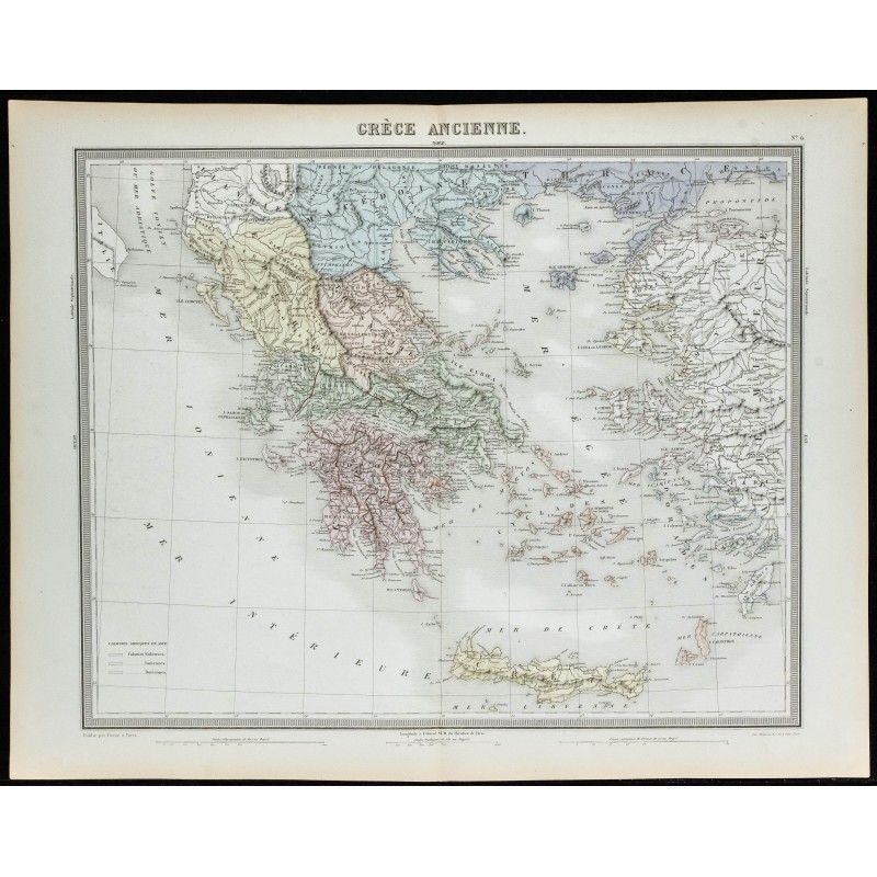 1855 - Carte de la Grèce ancienne 