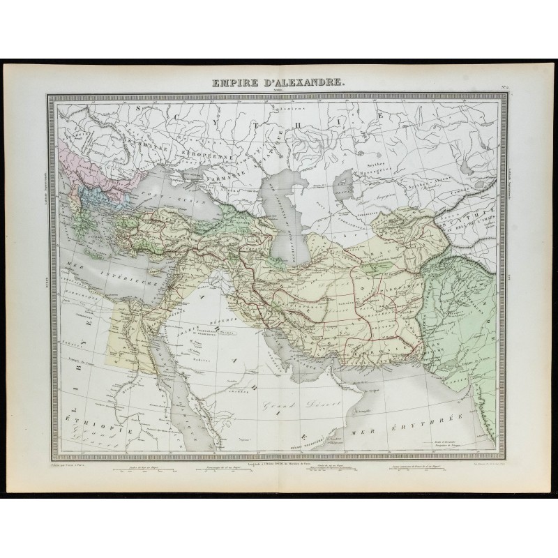 1855 - Carte de l'Empire d'Alexandre le Grand 