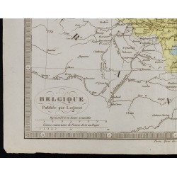 Gravure de 1845 - Carte de la Belgique - 4
