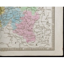 Gravure de 1845 - Carte de la Belgique - 5