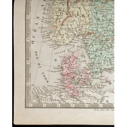 Gravure de 1845 - Carte de la Suède et Danemark - 4