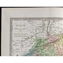 Gravure de 1845 - Carte de la Suisse - 2