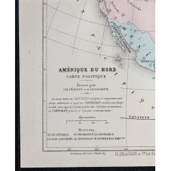 1874 - Carte politique de l'Amérique du Nord 