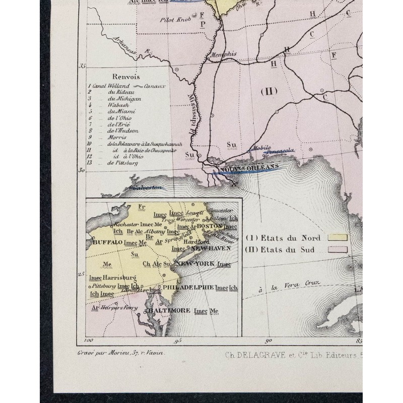 Carte Ancienne 1874 – Antilles Et Amérique Centrale – Levasseur Périgot – Original