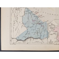 Gravure de 1855 - Carte des Colonies Françaises en Amérique - 4