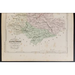 Gravure de 1855 - Carte du département de la Haute-Vienne - 3