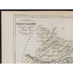 Gravure de 1855 - Carte du département du Tarn et Garonne - 2