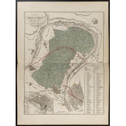 Gravure de 1855 - Carte la forêt de Saint Germain - 1