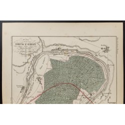 Gravure de 1855 - Carte la forêt de Saint Germain - 2