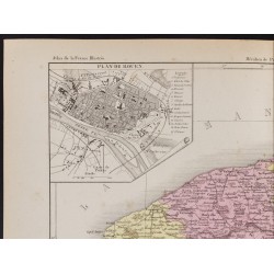 Gravure de 1855 - Carte du département de la Seine Maritime (Inférieure) - 2